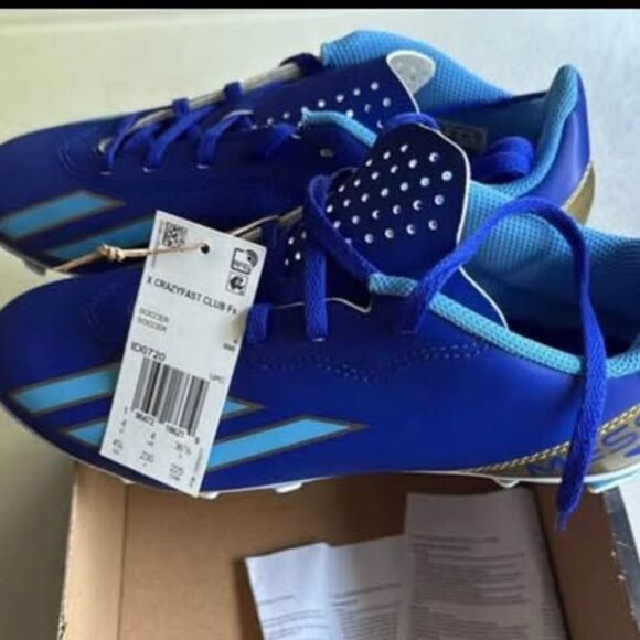 Boys ADIDAS CRAZYFAST CLUB FxG J MESSI soccer cleats. Kid size 4.5. - Picture 3 of 3